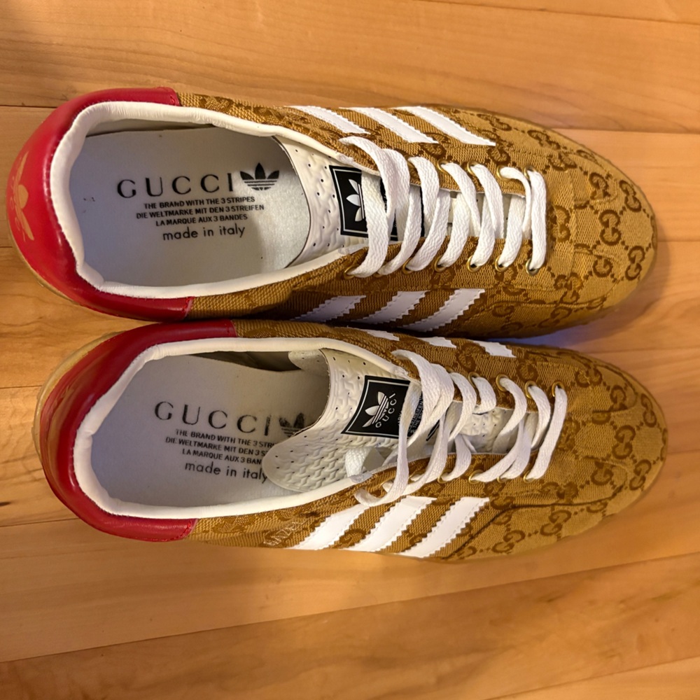Gucci Adidas Gazelle Monogrammed Sneakers - Picture 9 of 13